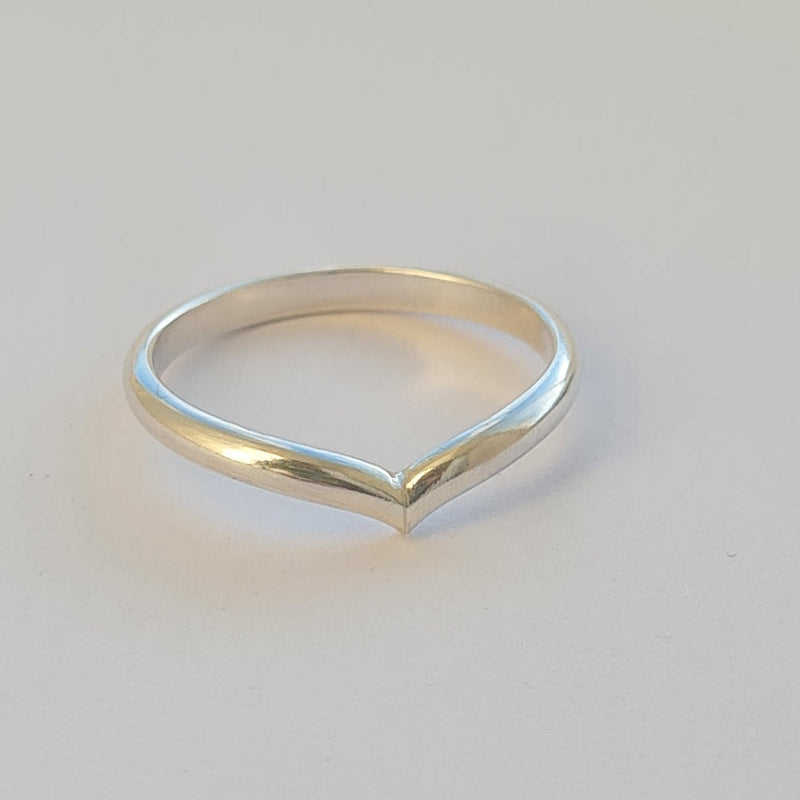 recycled sterling silver handmade wishbone ring