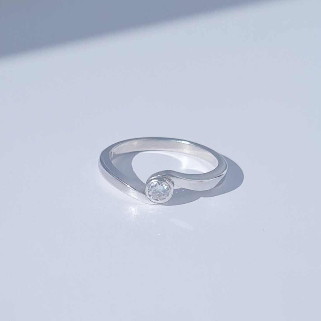 Sterling Silver Ring with Moissonite Stone